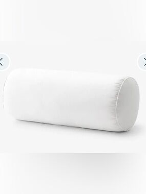 The Company Store Pair of White Bolster Down Pillow - 8” x 20”